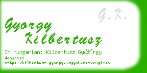 gyorgy kilbertusz business card